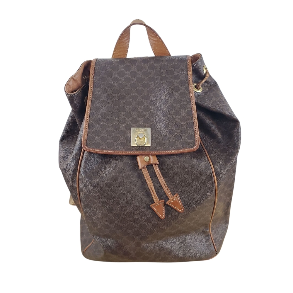 Authentic Celine Macadam Coated Canvas Fabric Strap Medium Backpack - Picture 5 of 16